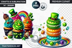 St Patrick&#039;s Day Desserts Clipart, Saint patrick sublimation Product Image 1