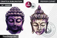 Buddha clipart, Purple Wellness clipart, Spa, holistic PNG Product Image 1
