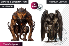 Ars Goetia Demons Clipart, mythology Graphics, dark PNG Product Image 1