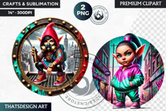Urban Gnome Clipart, hip hop Gnome Clipart, Gnomes png Product Image 1