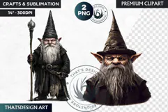 Gothic Gnome Clipart, Goth Gnome Clipart, Gnomes png Product Image 1