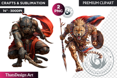Epic Warrior Animal Clipart, gladiator tribal animal,fantasy Product Image 1