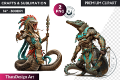 Epic Warrior Animal Clipart, gladiator tribal animal,fantasy Product Image 1