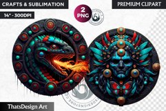 Aztec God Clipart, Aztec mythology, Mexican God sublimation Product Image 1