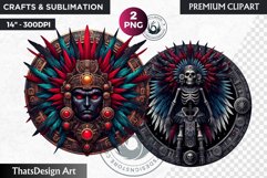 Aztec God Clipart, Aztec mythology, Mexican God sublimation Product Image 1