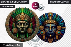 Aztec God Clipart, Aztec mythology, Mexican God sublimation Product Image 1
