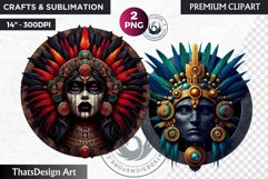 Aztec God Clipart, Aztec mythology, Mexican God sublimation Product Image 1