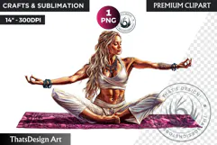 Zen Women doing yoga Clipart PNG, meditation Sublimation Product Image 1