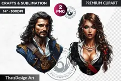 Pirates Clipart, Pirate corsair in PNG for sublimation Product Image 1