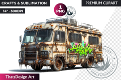 Vehicle Clipart, Post-Apocalyptic Wasteland, rusted dystopia Product Image 1