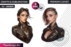 Steampunk Character Clipart, Post-Apocalyptic sublimation Product Image 1