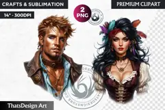 Pirates Clipart, Pirate corsair in PNG for sublimation Product Image 1