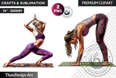Zen Women doing yoga Clipart PNG, meditation Sublimation Product Image 1