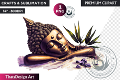 Golden Buddha Clipart, Happy buddha, Meditative, Sitting Product Image 1