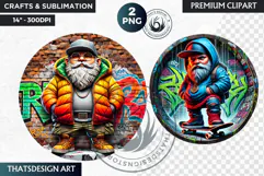 Urban Gnome Clipart, hip hop Gnome Clipart, Gnomes png Product Image 1