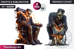 Frankenstein Clipart, Halloween clipart, Halloween PNG Product Image 1