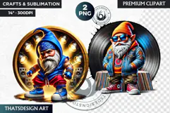 Urban Gnome Clipart, hip hop Gnome Clipart, Gnomes png Product Image 1