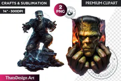 Frankenstein Clipart, Halloween clipart, Halloween PNG Product Image 1