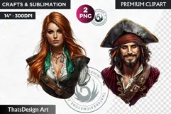 Pirates Clipart, Pirate corsair in PNG for sublimation Product Image 1