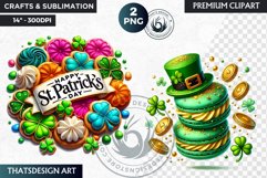 St Patrick&#039;s Day Desserts Clipart, Saint patrick sublimation Product Image 1