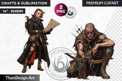 Wasteland Punk Character Clipart, Post-Apocalyptic PNG Product Image 1