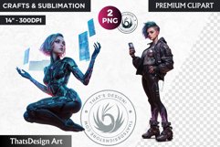 CyberPunk Character Clipart,Post-Apocalyptic PNG sublimation Product Image 1