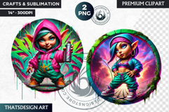 Urban Gnome Clipart, hip hop Gnome Clipart, Gnomes png Product Image 1
