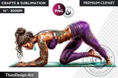 Zen Women doing yoga Clipart PNG, meditation Sublimation Product Image 1