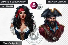 Pirates Clipart, Pirate corsair in PNG for sublimation Product Image 1