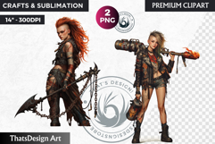 Wasteland Punk Character Clipart, Post-Apocalyptic PNG Product Image 1