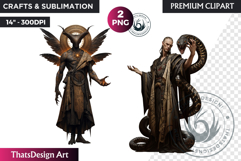 Ars Goetia Demons Clipart, mythology Graphics, dark PNG Product Image 1