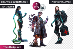 Biopunk Character Clipart,cyber Post-Apocalyptic sublimation Product Image 1