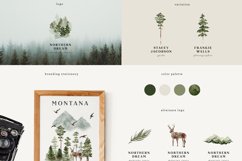 Watercolor Forest Digital Clipart Set Mountain Deer Trees Product Image 3