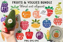 Fruit Typography BUNDLE, Fruit Word Art SVG | PNG | EPS Product Image 1