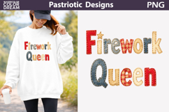 Firework Queen Text Design | Patriotic Sublimation Product Image 1