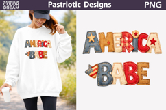 America Babe Text Design | Patriotic Sublimation Product Image 1
