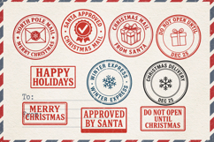Vintage Christmas Postage Stamps | Retro Mail Labels SVG PNG Product Image 2