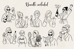 Bachelorette Party Line Art Clipart Bride SVG PNG EPS Product Image 2