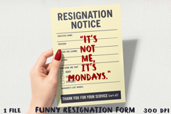 Funny Resignation Form, Sublimation PNG. Product Image 1