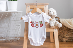 Watercolor Christmas Baby Clothesline Clipart PNG Product Image 3