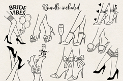 Bachelorette Party Line Art Clipart Bride SVG PNG EPS Product Image 3