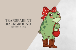 Cute Sassy Frog Girls PNG BUNDLE, Sublimation PNG. Product Image 2
