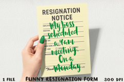 Funny Resignation Form BUNDLE, Sublimation PNG. Product Image 12
