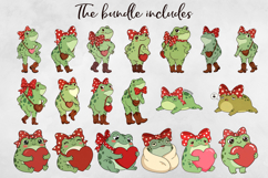 Cute Sassy Frog Girls PNG BUNDLE, Sublimation PNG. Product Image 3