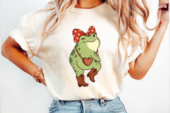 Cute Sassy Frog Girls PNG BUNDLE, Sublimation PNG. Product Image 6
