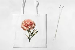 Birth Month Flowers Clipart, January Carnation PNG. Product Image 3
