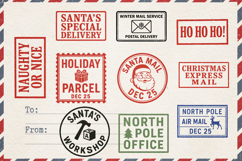 Vintage Christmas Postage Stamps | Retro Mail Labels SVG PNG Product Image 4