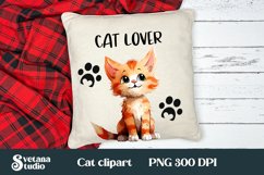 Funny cat clipart PNG design | Cat pillow sublimation design