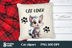 Funny cat clipart PNG bundle | Cat pillow sublimation Product Image 4