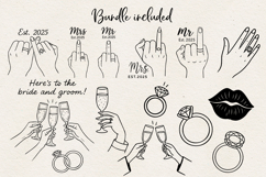 Bachelorette Party Line Art Clipart Bride SVG PNG EPS Product Image 4